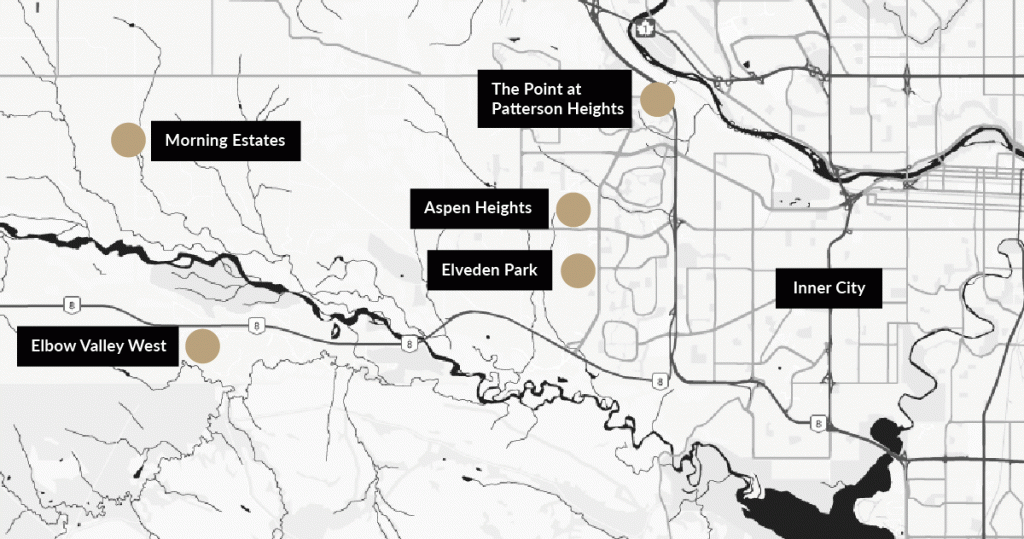 SW Calgary communities map